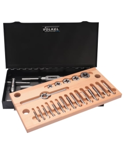 Купить Набор метчиков и плашек VOELKEL UNC 1/4-1/2 HSS-G 27 предметов V48050  в E-mobi