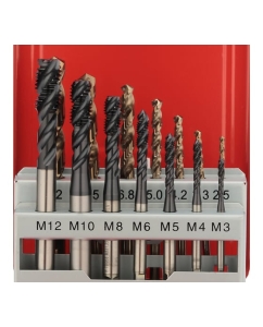 Купить Набор спиральных машинных метчиков H-Tools M3-M12 HSSE-TiALN DIN371/376 + сверла 14пр 245052FHT  в E-mobi