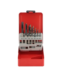 Купить Набор машинных метчиков H-Tools M3-M12 HSSE-TiALN DIN371/376 + сверла 14пр 245051FHT  в E-mobi