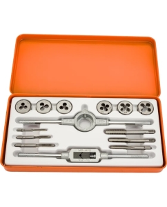 Купить Набор метчиков и плашек BOHRER метрические, М3x0,5 М4x0,7 М5x0,8 М6x1,0 М8x1,25 М10x1,5, вороток, 14 предметов 31850140 в E-mobi