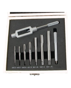 Купить Комплект резьбонарезного инструмента CNIC Вороток и 7 метчиков М3-М12 Р18 в дер. коробке 8 поз. 53865 в E-mobi