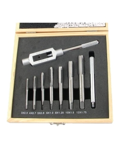 Купить Комплект резьбонарезного инструмента CNIC Вороток и 7 метчиков М3-М12 9ХС в дер. коробке 8 поз. 38476 в E-mobi