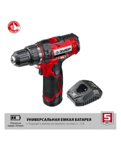 Купить Дрель-шуруповерт ЗУБР 12В, 2 АКБ 2Ач, в кейсе ДШЛ-125-22  в E-mobi
