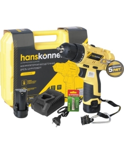 Купить Аккумуляторная дрель Hanskonner б/щ, 12В, 2 акк. 2,0 Ач, 30Нм, кейс HCD1230R в E-mobi