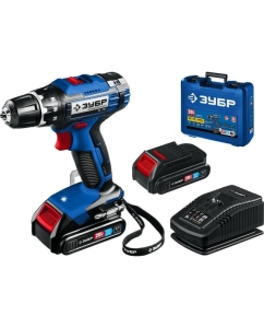 Купить Дрель-шуруповерт ЗУБР Профессионал 20В, 2 АКБ 2Ач, в кейсе DL-201-22 в E-mobi