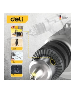 Купить Электрическая дрель-миксер DELI DL-DZ16-E1 1200 Вт, ЗВП 16мм, 1000 об/мин, картон 102960  в E-mobi