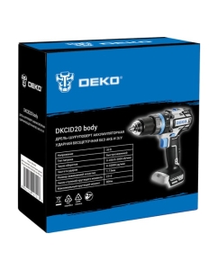 Купить Дрель-шуруповерт аккумуляторная ударная бесщеточная DKCID20, без АКБ и з/у DEKO 063-4456  в E-mobi