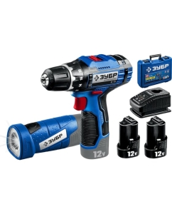 Купить Дрель-шуруповерт ЗУБР Профессионал 12В + LED-фонарь, 2 АКБ 2Ач DL-121-22F в E-mobi