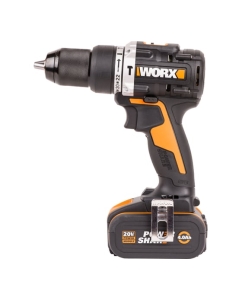Купить Ударная аккумуляторная дрель-шуруповерт WORX 60 Нм, 20 В, бесщеточная, 4 Ач x 2, ЗУ 2 А, кейс WX352.1  в E-mobi