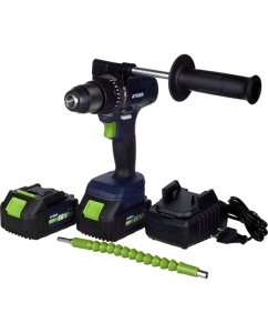 Купить Аккумуляторный бесщеточный шуруповерт AYGER с двумя аккумуляторами 4Ah AP18BL4 в E-mobi