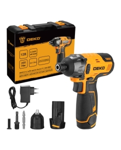 Купить Аккумуляторный ударный винтоверт DEKO DKIS12-Li, с быстрозажимным патроном, 12В, 2*1.5Ач, в кейсе 063-4390 в E-mobi