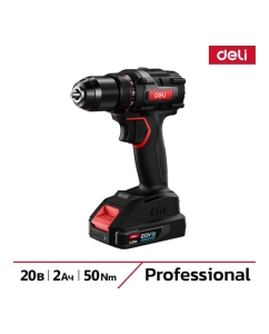 Купить Дрель-шуруповерт аккумуляторная DELI DE-DZ20-1D2 (2 акб, 20В х 2Ач, ЗУ, патрон 10мм, 50Нм, сумка) 164326 в E-mobi