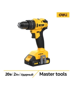 Купить Дрель-шуруповерт аккумуляторная ударная DELI DC150 2 акб, 20В х 2Ач, ЗУ, 50Нм, сумка 168771 в E-mobi