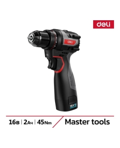 Купить Дрель-шуруповерт аккумуляторная DELI DE-DZ16-1D2 (2 акб, 16В х 2Ач, ЗУ, 45Нм, сумка) 163688 в E-mobi