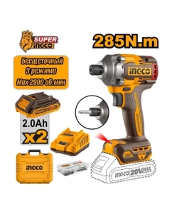 Купить Аккумуляторный импульсный винтоверт INGCO 20В BL 285Hm 2хАКБ и ЗУ кейс INDUSTRIAL CIRLI2028  в E-mobi