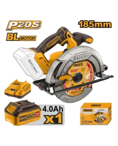 Купить Аккумуляторная циркулярная пила INGCO BL 20В 185мм. 1хАКБ 4Ач и ЗУ, SUPER CSLI1851 CSLI18511  в E-mobi
