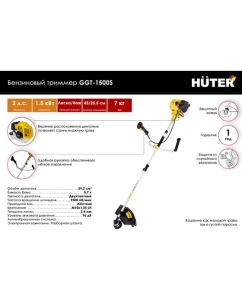 Купить Бензиновый триммер Huter GGT-1500S 70/2/10  в E-mobi