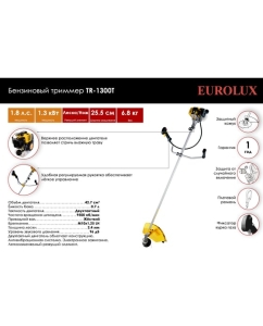 Купить Бензиновый триммер Eurolux TR-1300T 70/2/16  в E-mobi