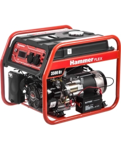 Купить Бензоэлектростанция Hammer Flex GN4000E электрозапуск 3.5КВт 220В 50Гц бак 15л непр.9ч 522789 в E-mobi