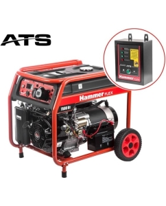 Купить Бензоэлектростанция Hammer flex авто/электрозапуск 7.5 кВт, 220 В, 50 Гц, бак 30 л, непрерывная работа 8 ч GN8000ATS 699901 в E-mobi