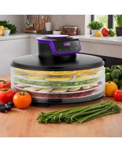 Купить Сушилка для овощей и фруктов Kitfort КТ-1996 фиолетовый; черный  в E-mobi