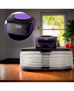 Купить Сушилка для овощей и фруктов Kitfort КТ-1996 фиолетовый; черный  в E-mobi