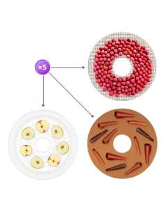 Купить Сушилка для овощей и фруктов Kitfort КТ-1996 фиолетовый; черный  в E-mobi