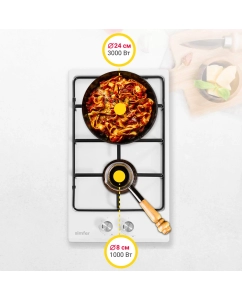 Купить Встраиваемая варочная панель газовая Simfer H30V20W420 белый  в E-mobi