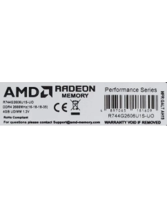 Купить Оперативная память AMD 4Gb DDR4 2666MHz (R744G2606U1S-UO)  в E-mobi