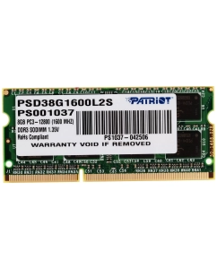 Купить Оперативная память Patriot Low Voltage 8Gb DDR-III 1600MHz SO-DIMM (PSD38G1600L2S)  в E-mobi