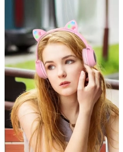 Купить Беспроводные наушники Hoco W27 Cat Ear Pink  в E-mobi