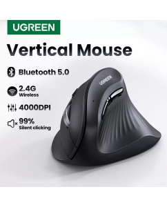 Купить Беспроводная вертикальная мышь uGreen MU008 черный (25444_)  в E-mobi