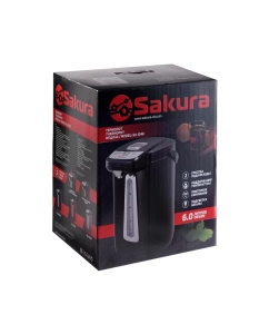 Купить Термопот SAKURA SA-1346BR 6 л черный, коричневый  в E-mobi
