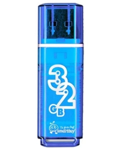 Купить Флешка SmartBuy Glossy 32ГБ Cyan (SB32GBGS-B) в E-mobi