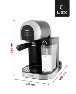 Купить Рожковая кофемашина LEX LXCM 3503-1 черный  в E-mobi