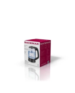 Купить Чайник электрический Backman BM-TEA 728 1.8 л прозрачный; черный  в E-mobi