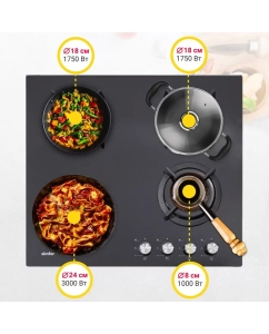 Купить Встраиваемая варочная панель газовая Simfer H60N40B416 черный  в E-mobi