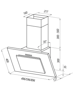 Купить Вытяжка настенная MAUNFELD Tower G 90 белый  в E-mobi