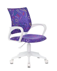 Купить Кресло детское Бюрократ BUROKIDS 1 W фиолетовый Sticks 08 крестов. пластик пластик белый в E-mobi