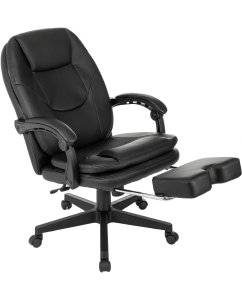 Купить Кресло Бюрократ CH-868N-F черный экокожа, крестов. пластик, подст.для ног, 2018358  в E-mobi