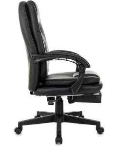 Купить Кресло Бюрократ CH-868N-F черный экокожа, крестов. пластик, подст.для ног, 2018358  в E-mobi