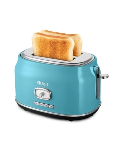 Купить Тостер Kitfort КТ-6455 голубой; серебристый в E-mobi