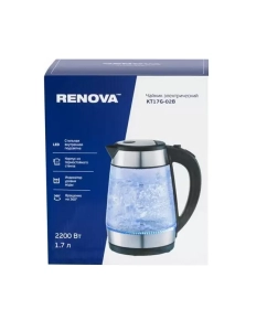Купить Чайник электрический RENOVA KT17G-02B 1.7 л серебристый  в E-mobi
