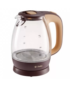 Купить Чайник электрический Delta DL-1203 1.7 л коричневый, прозрачный в E-mobi