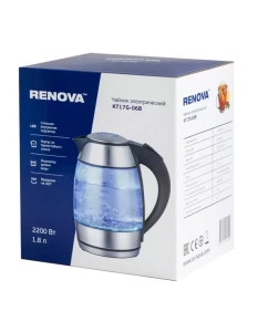 Купить Чайник электрический RENOVA KT17G-06B 1.8 л серебристый  в E-mobi