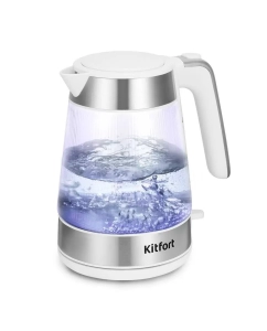 Купить Чайник электрический Kitfort KT-6682 1.7 л серебристый; белый в E-mobi