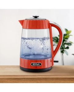 Купить Чайник электрический Kitfort KT-6709 1.7 л серебристый; красный  в E-mobi