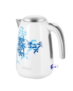 Купить Чайник электрический Kitfort KT-6772 1.7 л белый; синий; серебристый в E-mobi