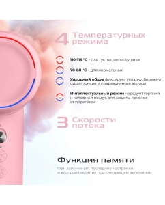 Купить Фен RED SOLUTION F571 1400 Вт розовый  в E-mobi