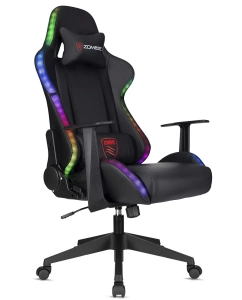 Купить Кресло игровое Zombie GAME RGB черный эко.кожа/ткань крестов. пластик в E-mobi